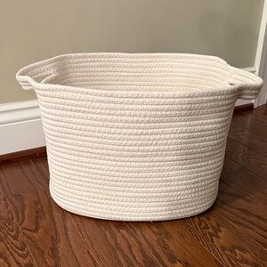 Elegant Cream Woven Storage Basket
